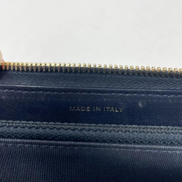Chanel CC Quilted Lambskin Leather L Gusset Zipper Long Wallet Dark Navy Blue - Picture 12 of 14